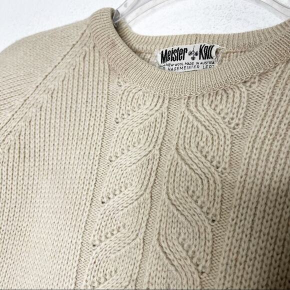 Vintage Meister Knit Fisherman Cable Knit 100% Wool Sweater Austria Grandpa - Picture 3 of 10